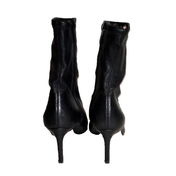 New! Veronica Beard Lexi Stiletto Pointy Toe Sock Bootie 9M Black Leather DD377 - Picture 4 of 7